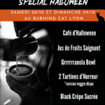 image dÃ©crivant la formule black brunch de l'Ã©vÃ¨nement Halloween black brunch du burning cat
